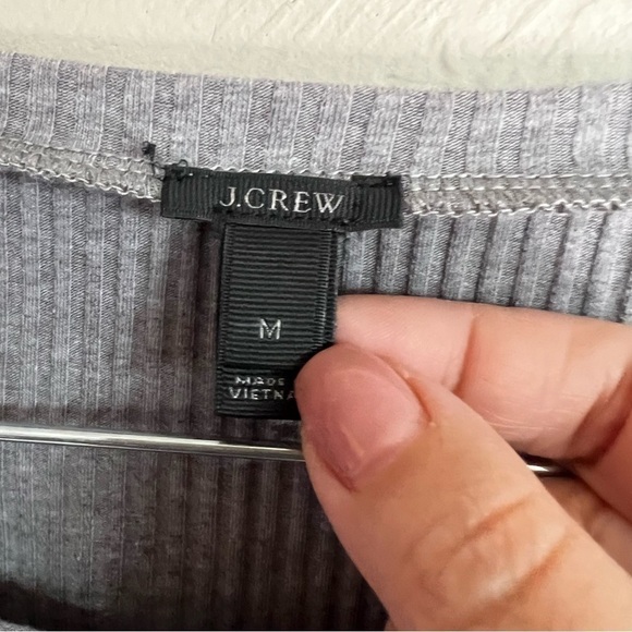 J. Crew Gray‎ Ribbed Bell Sleeve Long Sleeve Top - Picture 2 of 6